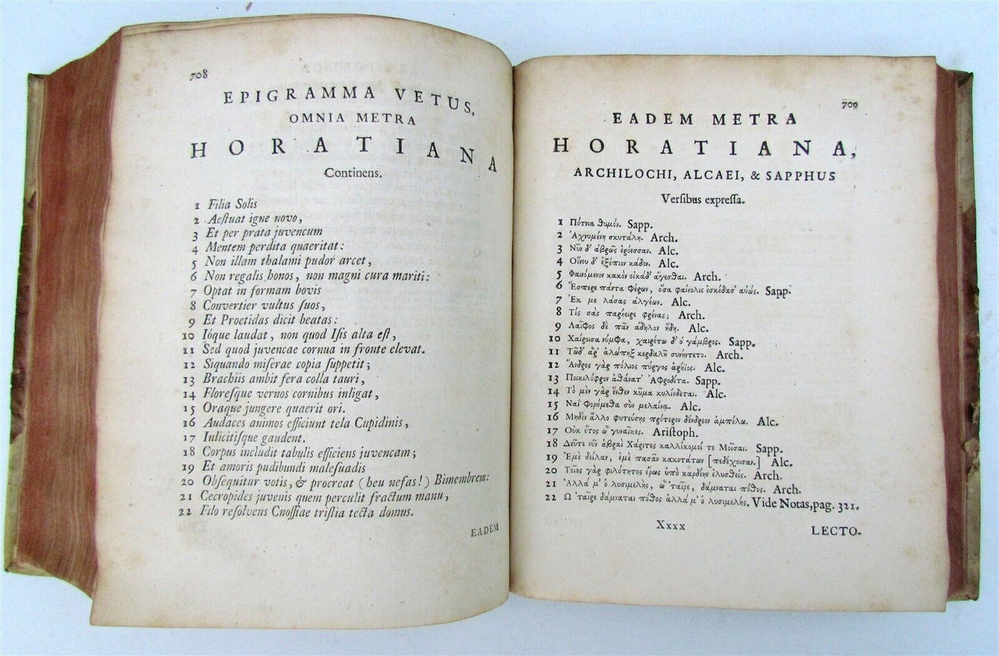 1728 HORACE POETRY antique Horatius Flaccus Ex Recensione by RICHARD BENTLEY