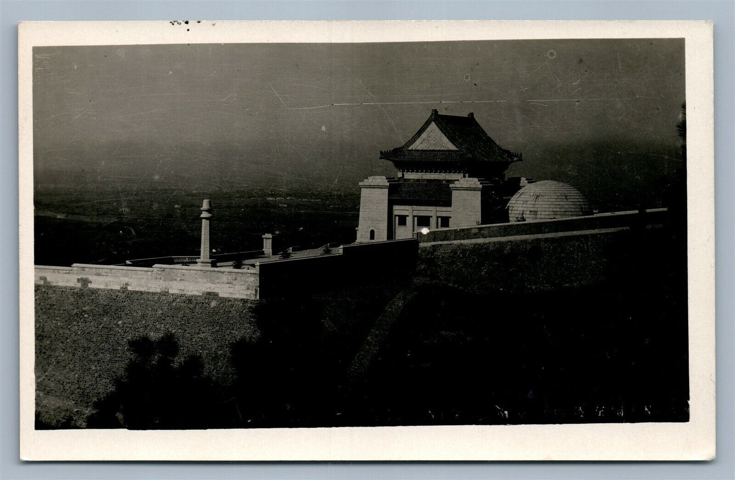 NANKING CHINA SUN YAT SEN'S TOMB VINTAGE REAL PHOTO POSTCARD RPPC