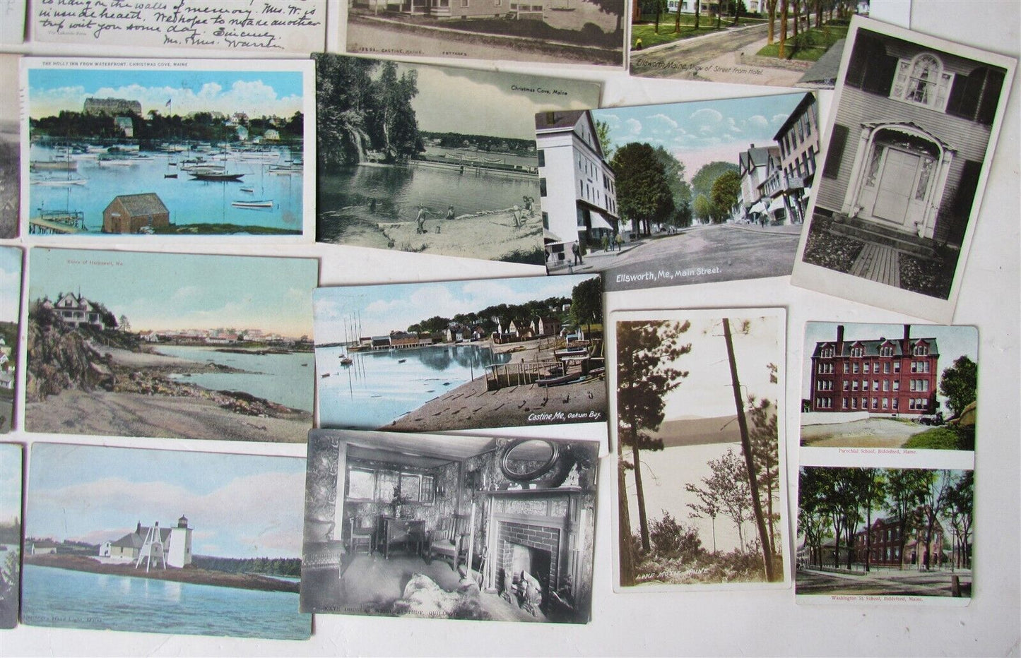MAINE lot of 43 ME ANTIQUE POSTCARDS