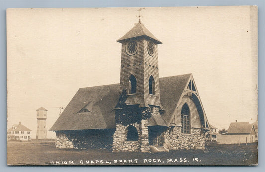 BRANT ROCK MA UNION CHAPEL ANTIQUE REAL PHOTO POSTCARD RPPC