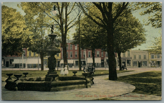 FREDONIA NY WEST MAIN STREET ANTIQUE POSTCARD