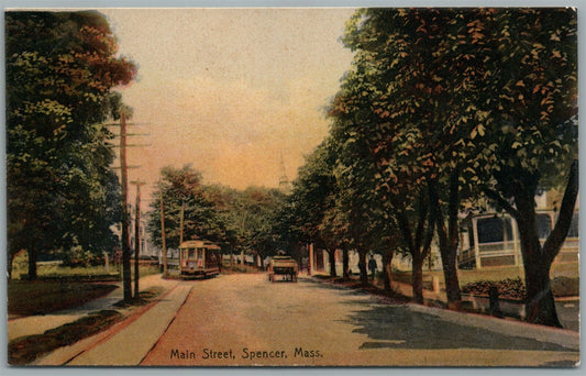 SPENCER MA MAIN STREET ANTIQUE POSTCARD