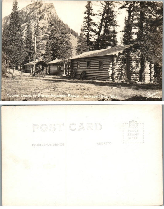 BATTLE MOUNTAIN JACKSON HOLE WYOMING ANTIQUE RPPC REAL PHOTO POSTCARD