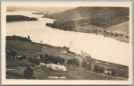 MASCOMA LAKE NH BIRDS EYE VIEW ANTIQUE REAL PHOTO POSTCARD RPPC