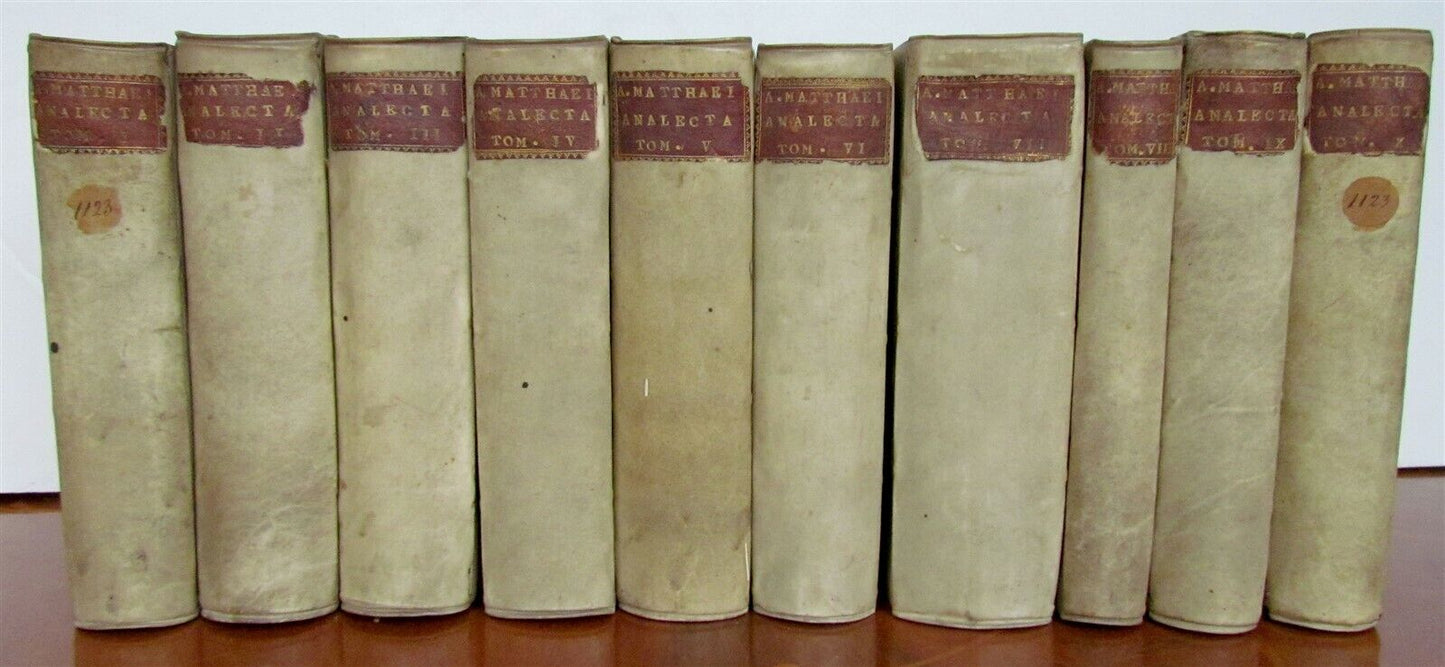 1698-1710 10 VOLUMES HISTORY of LAW VELLUM BOUND by ANTONIUS MATTHAEUS antique