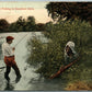 FISHING 1914 ANTIQUE EXAGGERATED POSTCARD