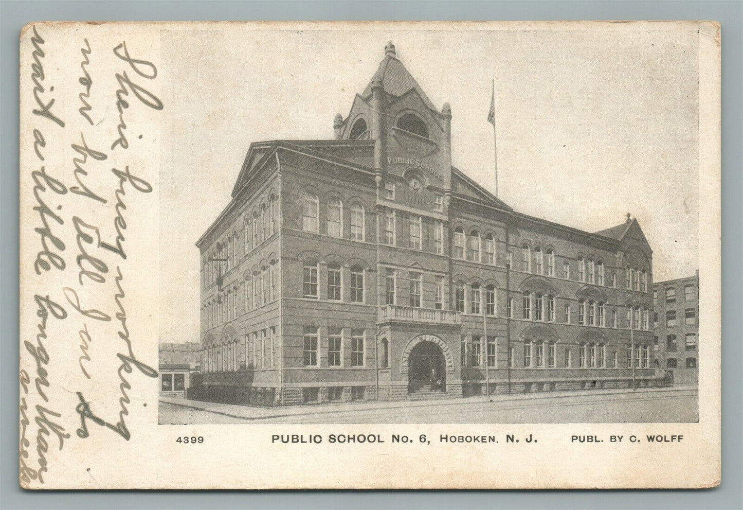 HOBOKEN NJ PUBLIC SCHOOL ANTIQUE POSTCARD