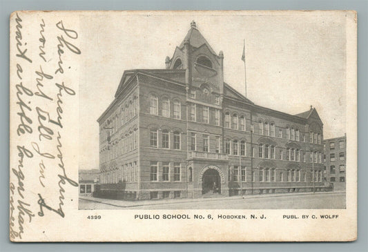 HOBOKEN NJ PUBLIC SCHOOL ANTIQUE POSTCARD