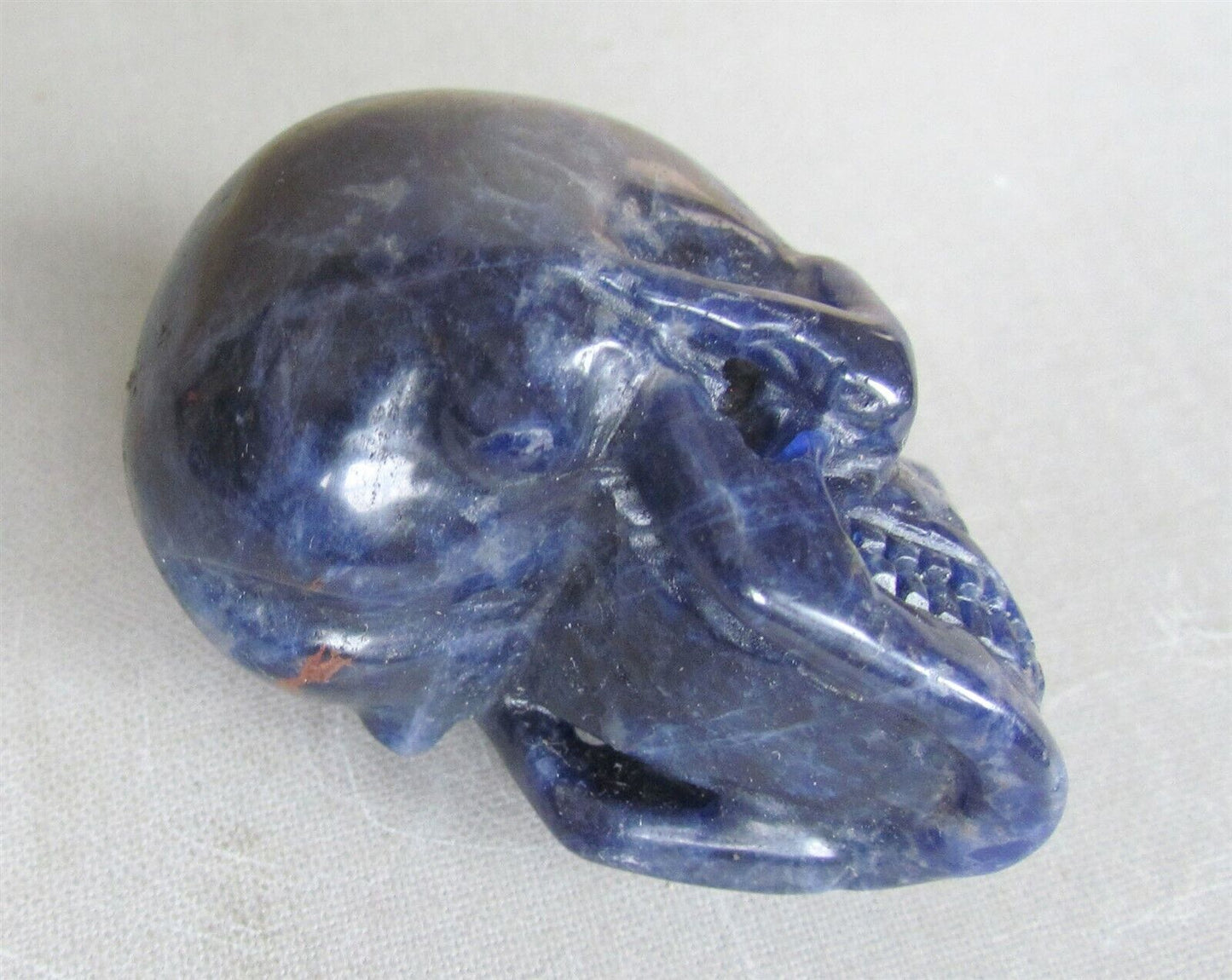 SKULL HAND CARVED OF LAPIS vintage carving