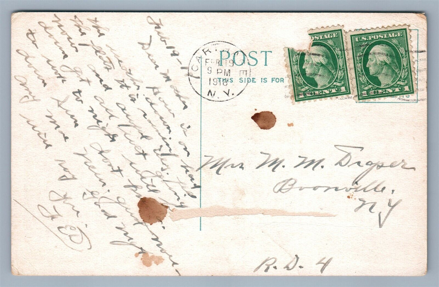 CARTHAGE NY NATIONAL EXCHANGE BANK ANTIQUE POSTCARD