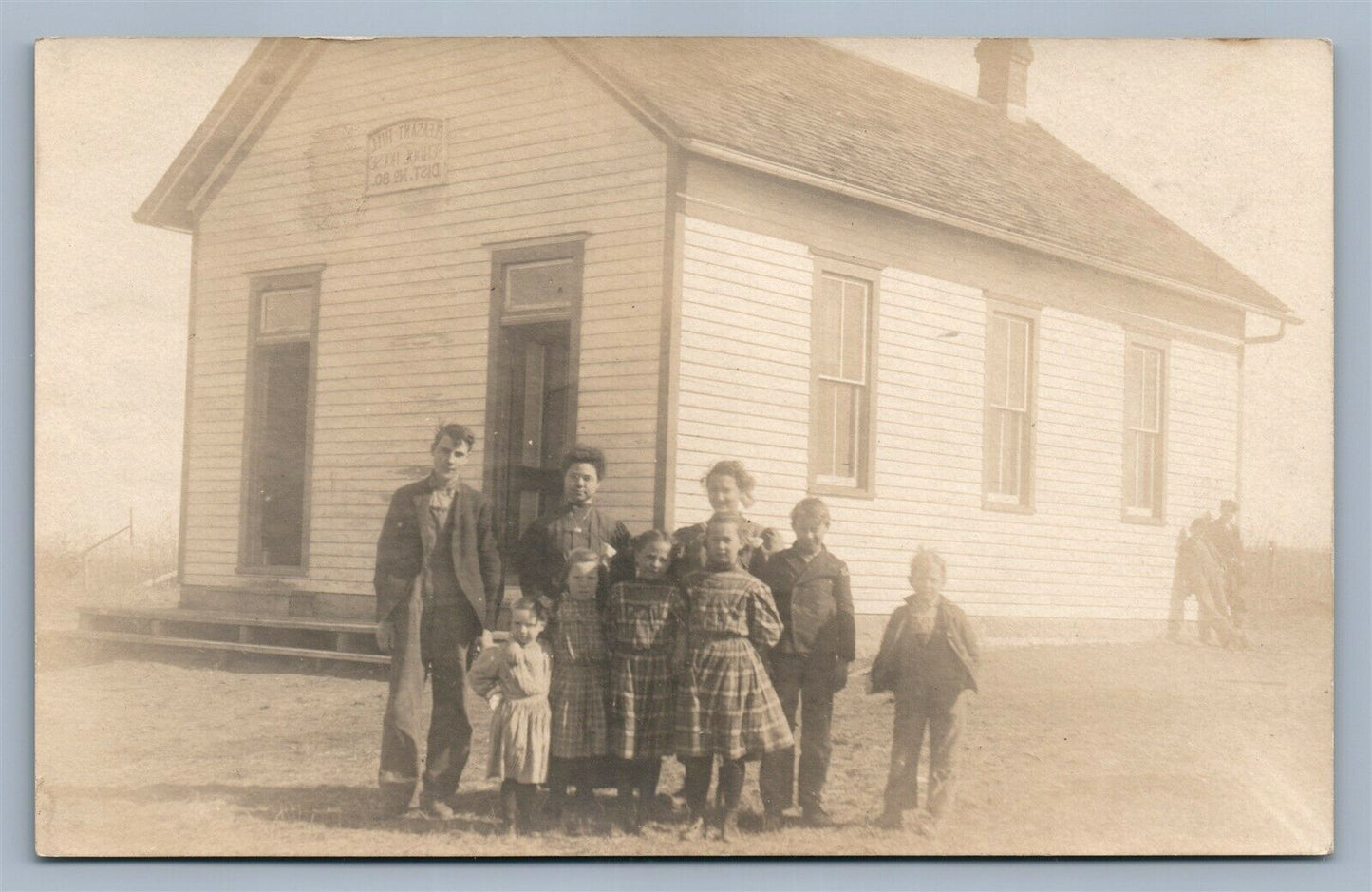 PLEASANT HILL PA SCHOOL HOUSE 1908 ANTIQUE REAL PHOTO POSTCARD RPPC