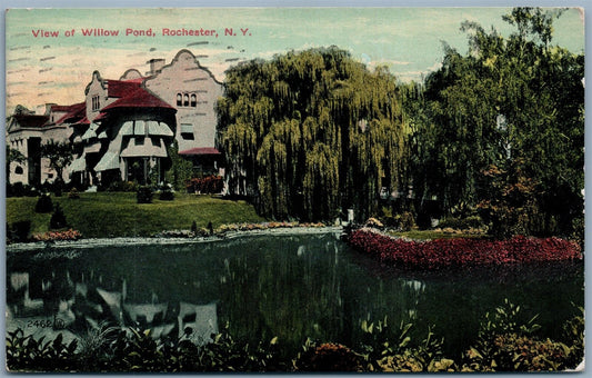 ROCHESTER NY WILLOW POND 1911 ANTIQUE POSTCARD