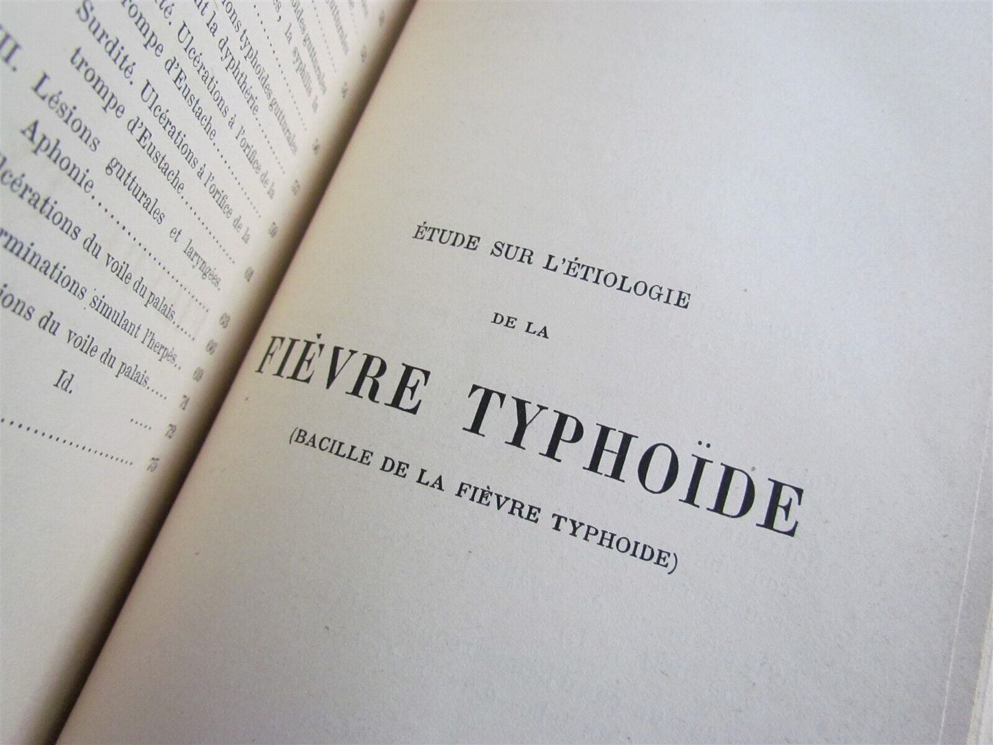 1883 TYPHOIDE FEVER TREATISE LA FIEVRE TYPHOIDE Paul Didion antique in FRENCH