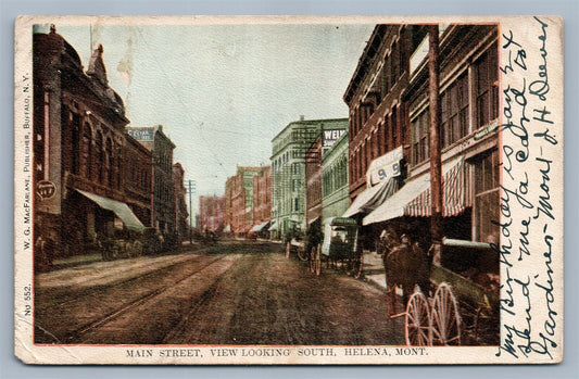 HELENA MT MAIN STREET ANTIQUE POSTCARD