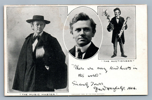 MUSIC MASTER THE AUCTIONEER ANTIQUE POSTCARD by ROSE COMPANY PHILADELPHIA PA