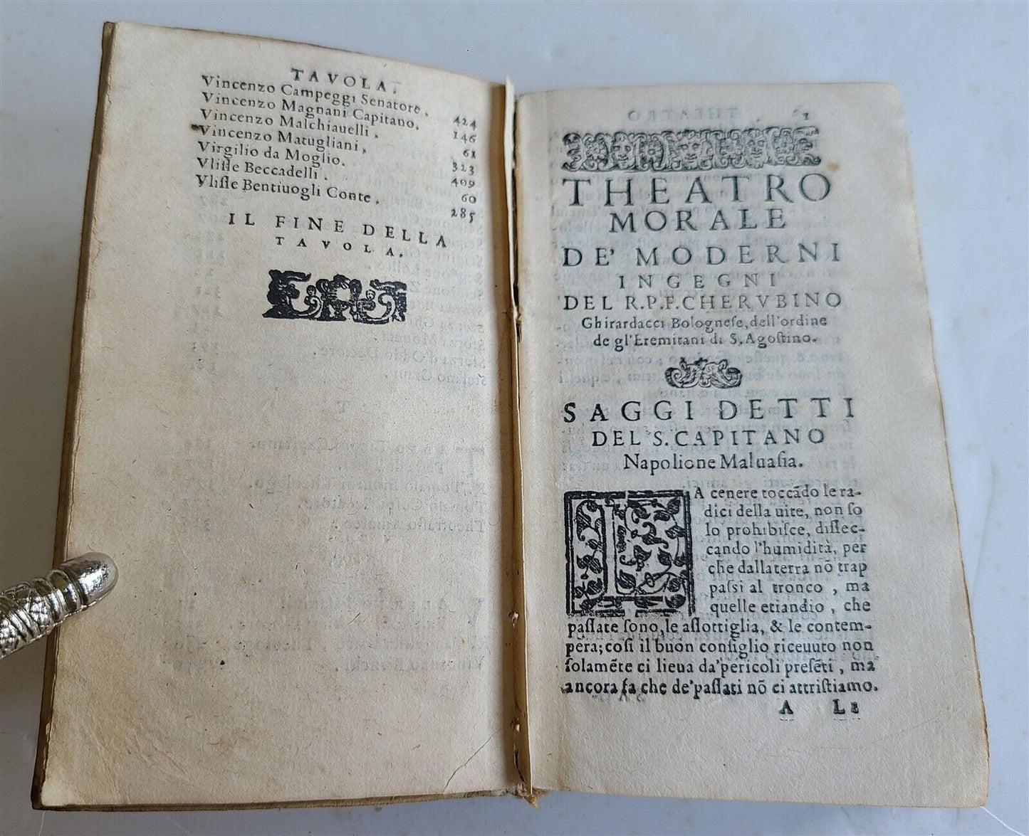 1582 Theatro morale de moderni ingegni by Cherubino Ghirardacci antique VELLUM