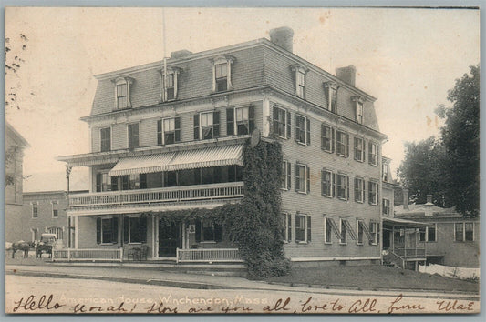 WINCHENDON MA AMERICAN HOUSE ANTIQUE POSTCARD