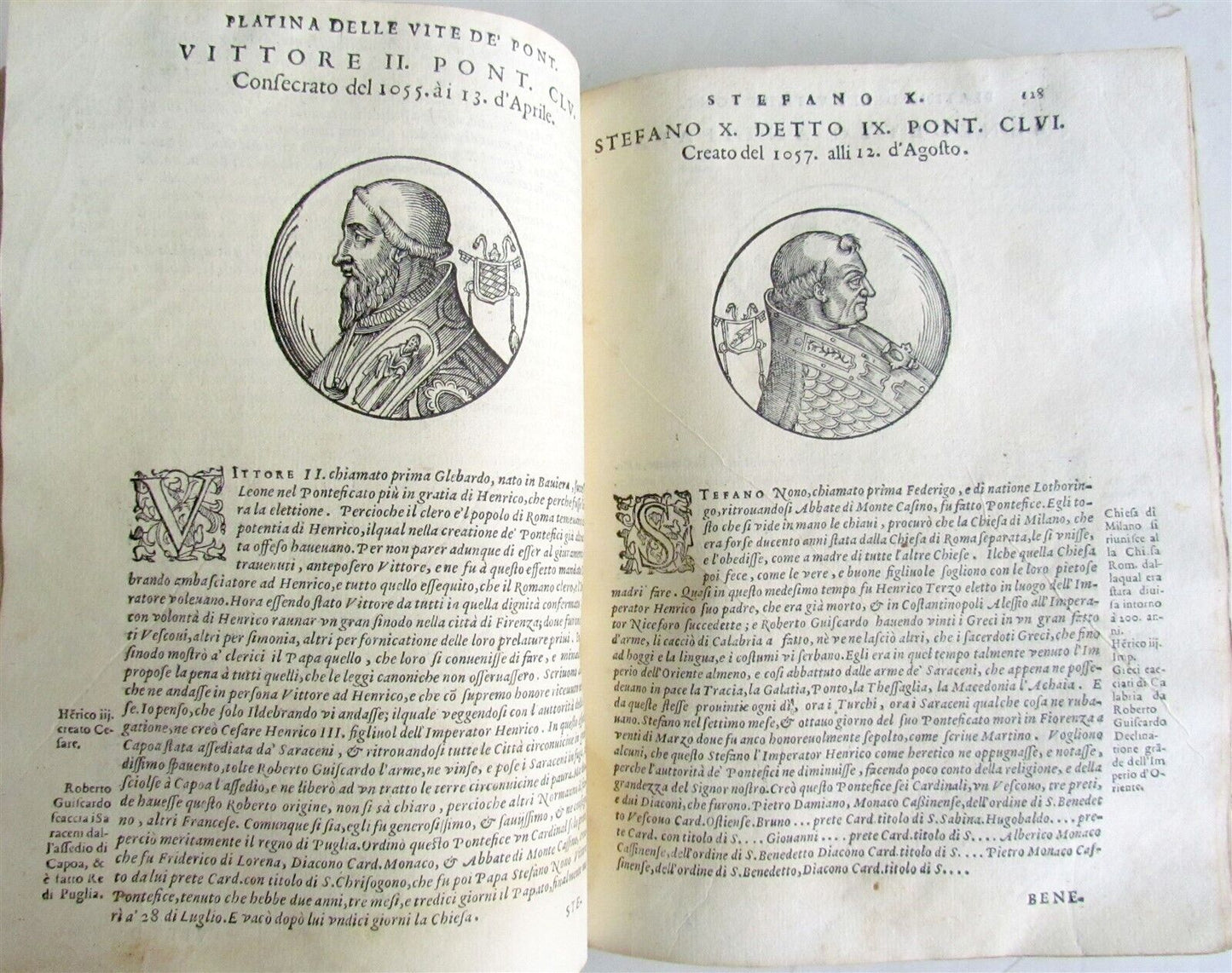 1600 BARTOLOMEO PLATINA LIVES of POPES antique 16th CENTURY ILLUSTRATED