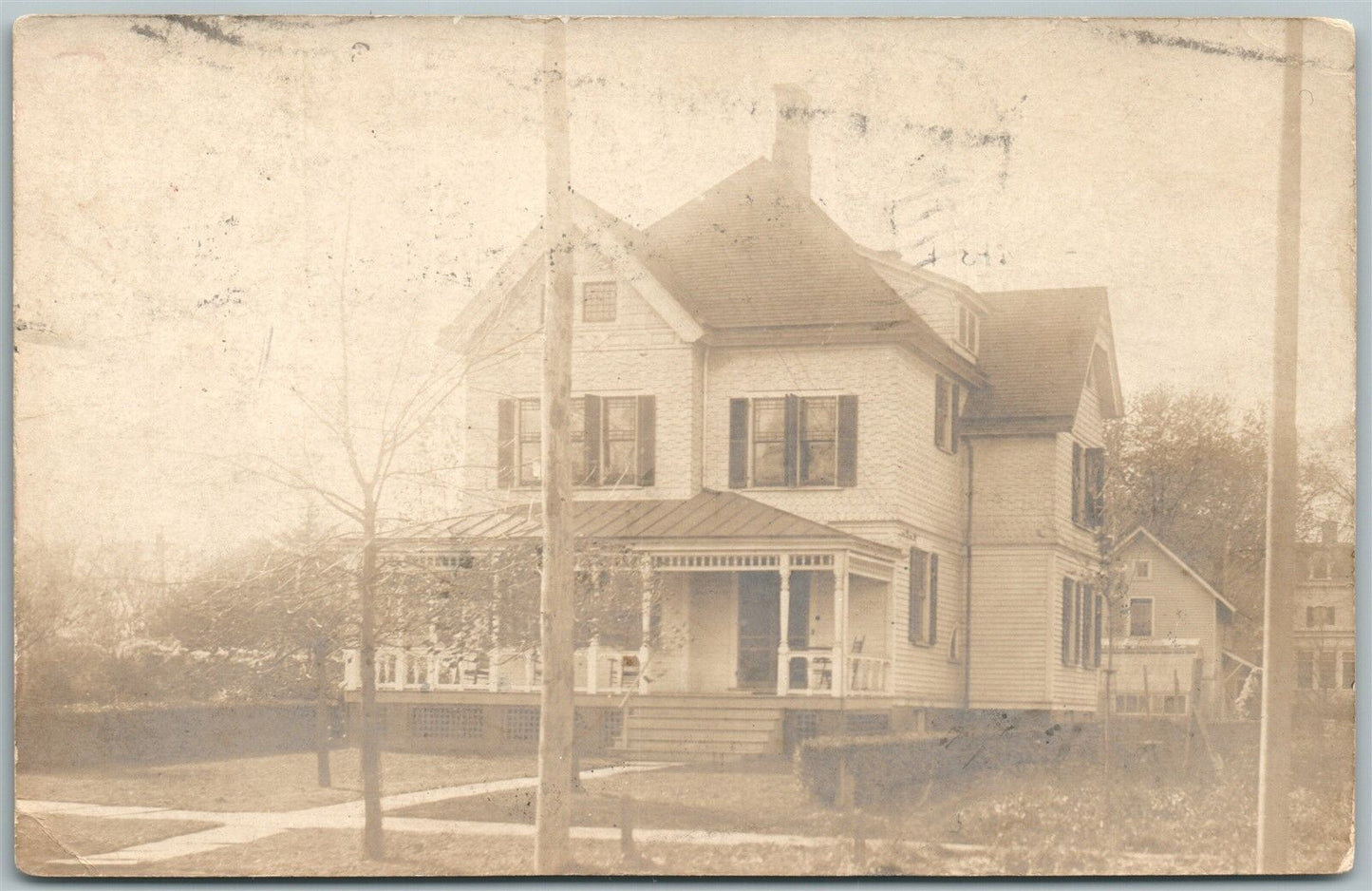 ELIZABETH NJ NEWARK AVE. STREET SCENE ANTIQUE REAL PHOTO POSTCARD RPPC