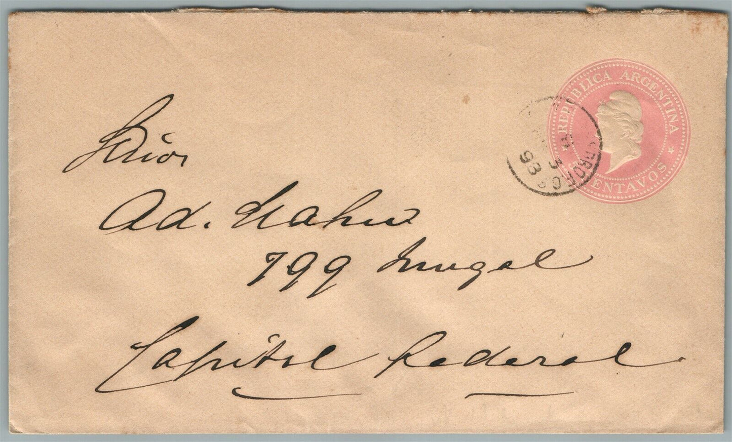 ARGENTINA BUENOS AIRES 1898 ANTIQUE COVER