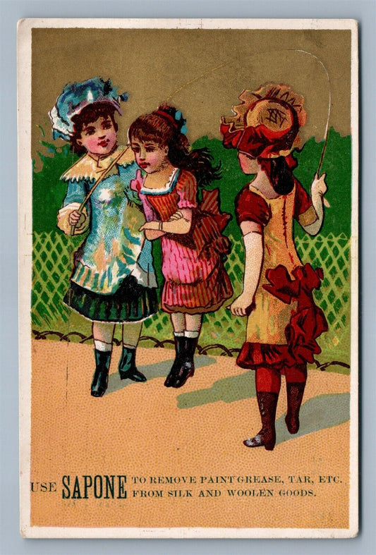 VICTORIAN TRADE CARD SAPONE by JAS BUNNELL CARBONDALE PA antique