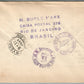 BRAZIL USA via AEREA REGISTRADO VINTAGE COVER w/ STAMPS