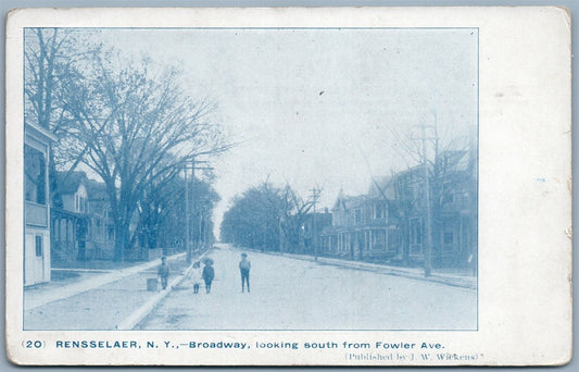 RENSSELAER NY BROADWAY UNDIVIDED ANTIQUE POSTCARD
