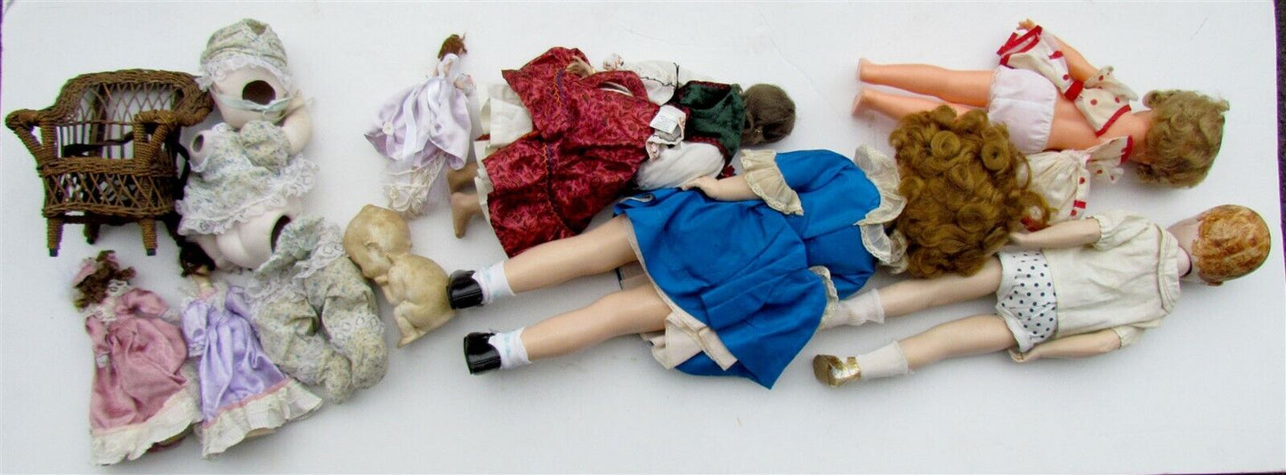 Lot of 9 VINTAGE DOLLS