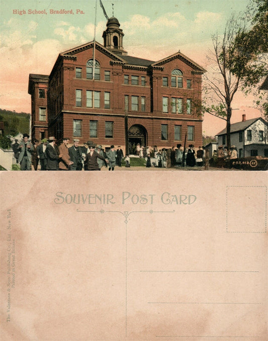 BRADFORD PA HIGH SCHOOL ANTIQUE POSTCARD