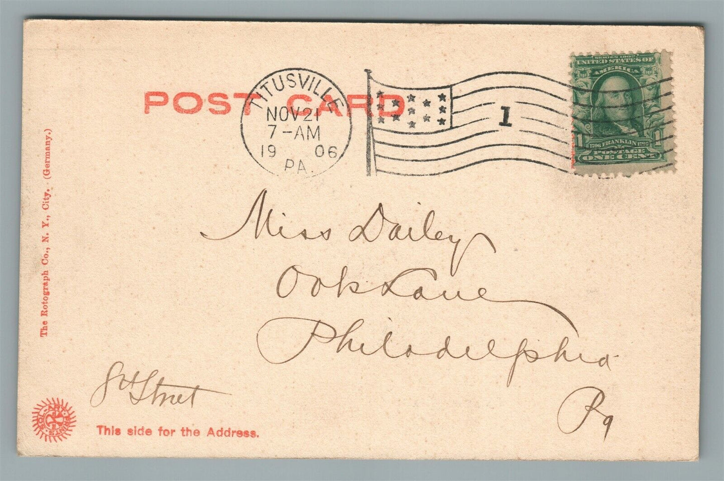 TITUSVILLE PA MAIN STREET ANTIQUE POSTCARD
