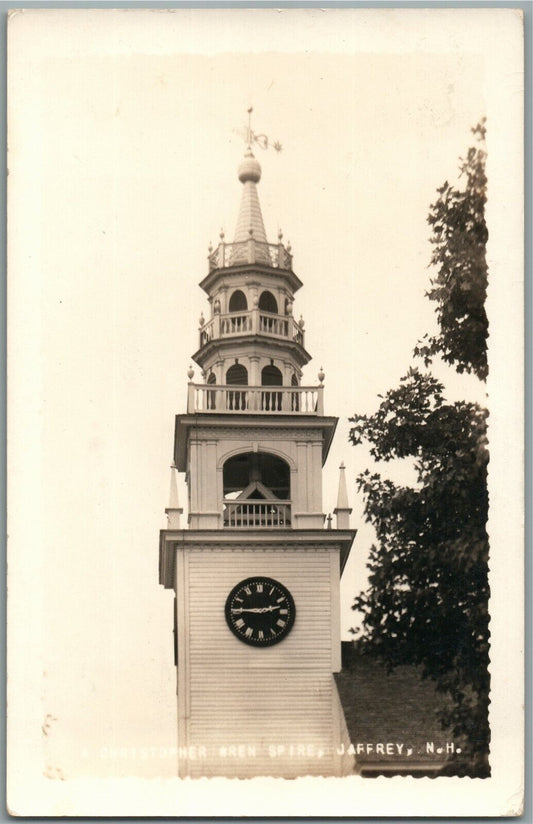 JAFFREY NH CHRISTOPHER WREN SPIRE VINTAGE REAL PHOTO POSTCARD RPPC