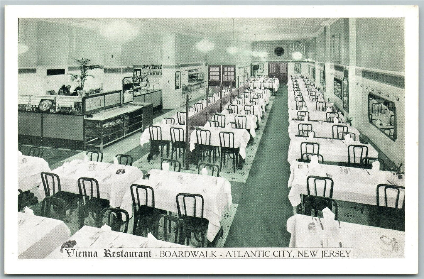 ATLANTIC CITY N.J. VIENNA RESTAURANT VINTAGE POSTCARD