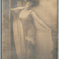 LADY in SWIMMING SUIT ANTIQUE REAL PHOTO POSTCARD RPPC