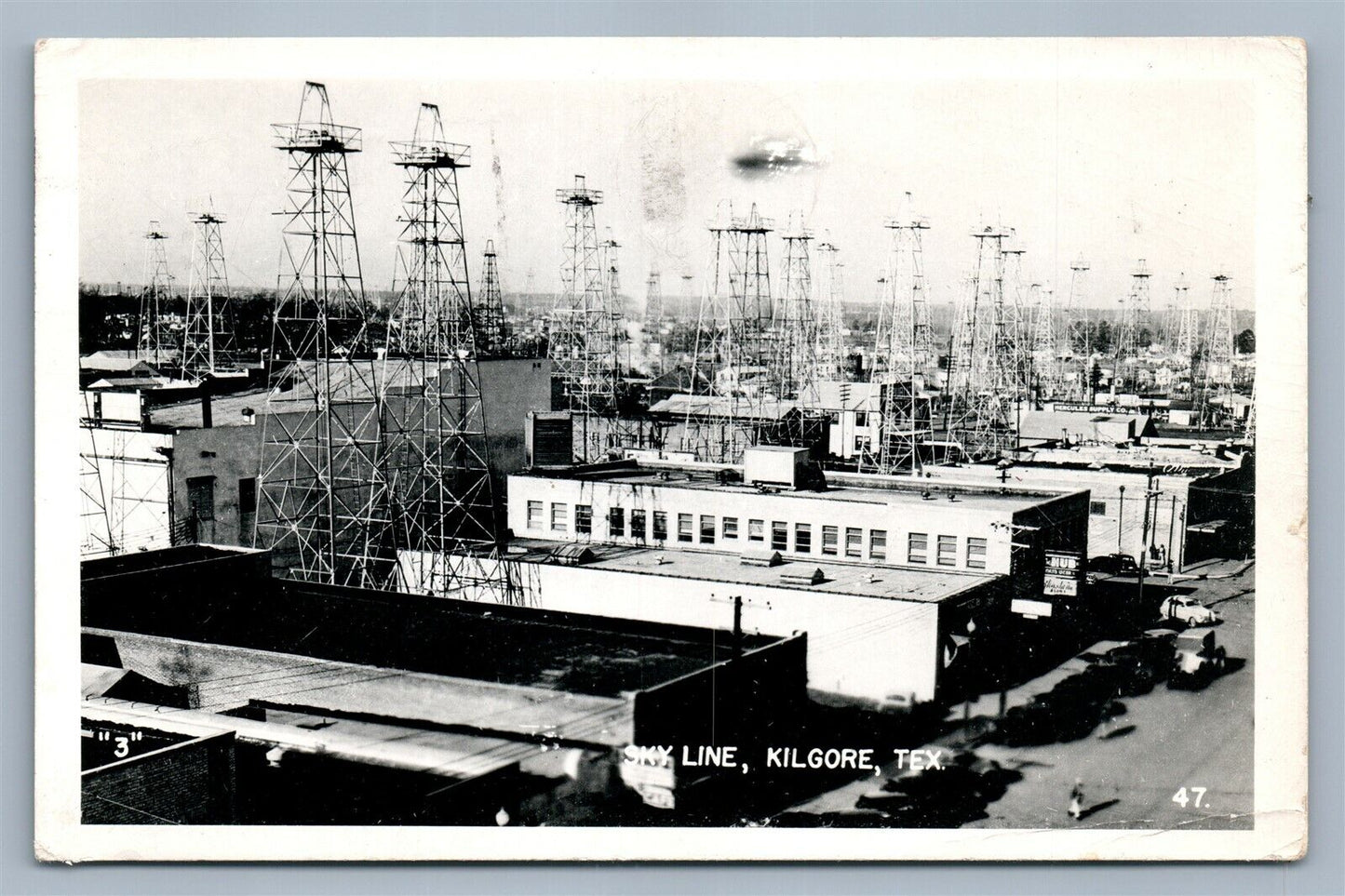 KILGORE TX SKY LINE VINTAGE REAL PHOTO POSTCARD RPPC