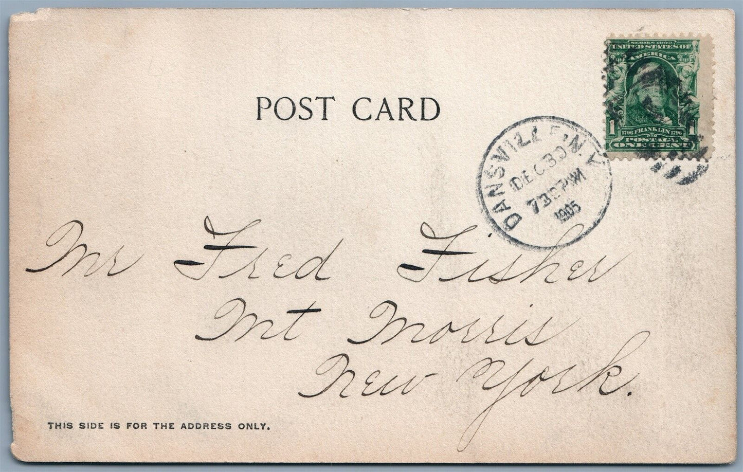 DANSVILLE NY JACKSON HEALTH RESORT 1905 UNDIVIDED ANTIQUE POSTCARD