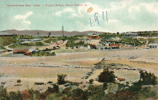 CUBA GUANTANAMO BAY TARGET RANGE NAVAL STATION II 1911 ANTIQUE POSTCARD