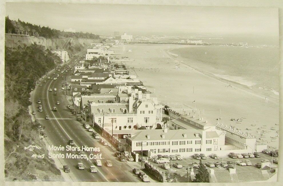 MOVIE STARS HOMES SANTA MONICA CALIFORNIA VINTAGE REAL PHOTO POSTCARD RPPC