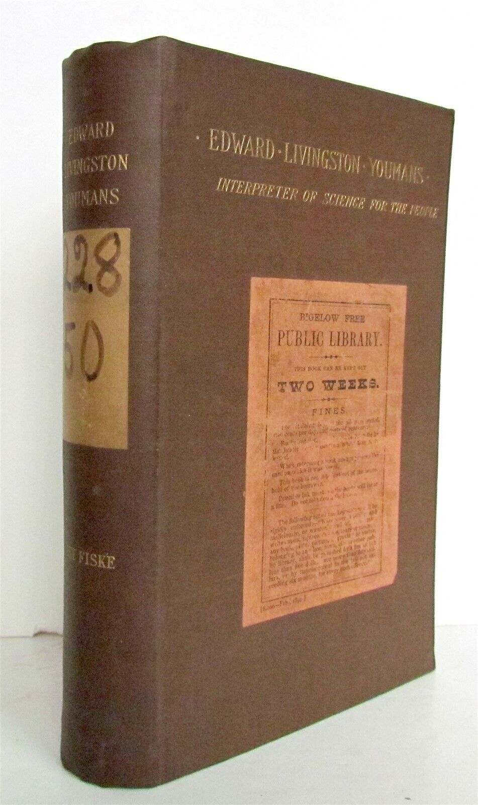 1894 EDWARD LIVINGSTON YOUMANS INTERPRETER of SCIENCE FOR THE PEOPLE antique