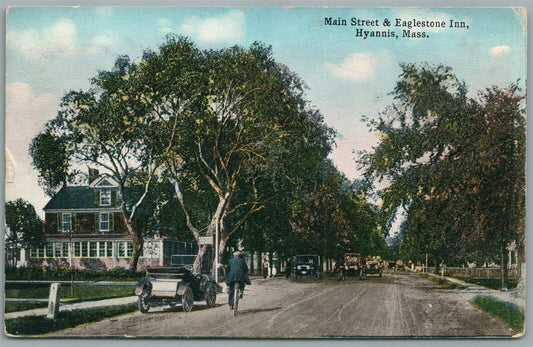 HYANNIS MA MAIN STREET EAGLESTONE INN ANTIQUE POSTCARD