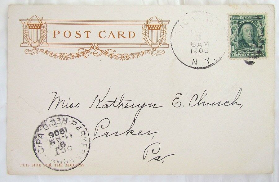 CLIFF HOUSE MINNEWASKA N.Y. 1906 UNDIVIDED ANTIQUE POSTCARD