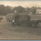 AGRICULTURE SCENE W/ HORSE DRAWN WAGON ANTIQUE REAL PHOTO POSTCARD RPPC