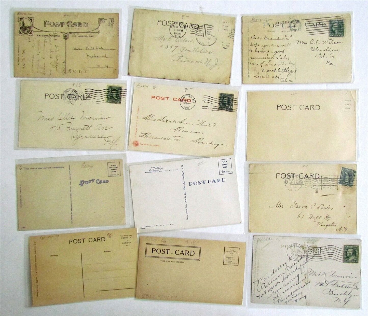 NEW JERSEY lot of 50 ANTIQUE & VINTAGE POSTCARDS NJ