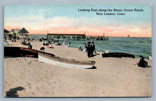 NEW LONDON CT OCEAN BEACH ANTIQUE POSTCARD