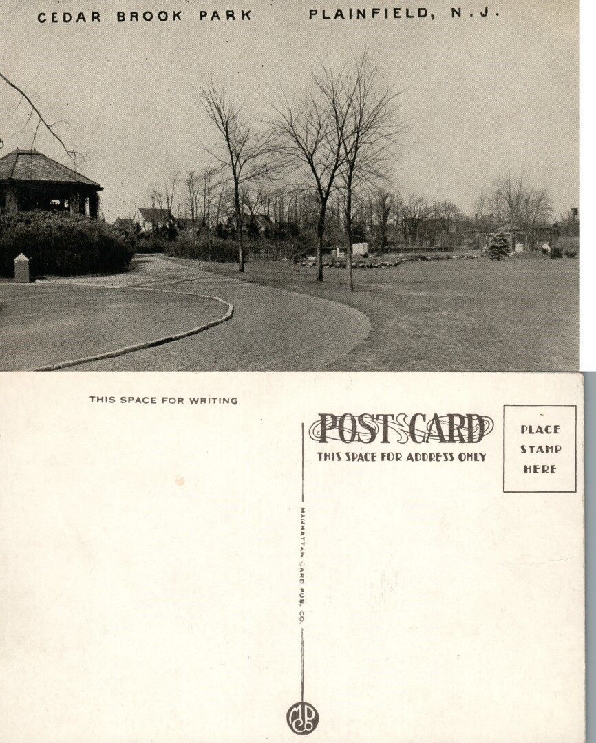 PLAINFIELD N.J. CEDAR BROOK PARK ANTIQUE POSTCARD