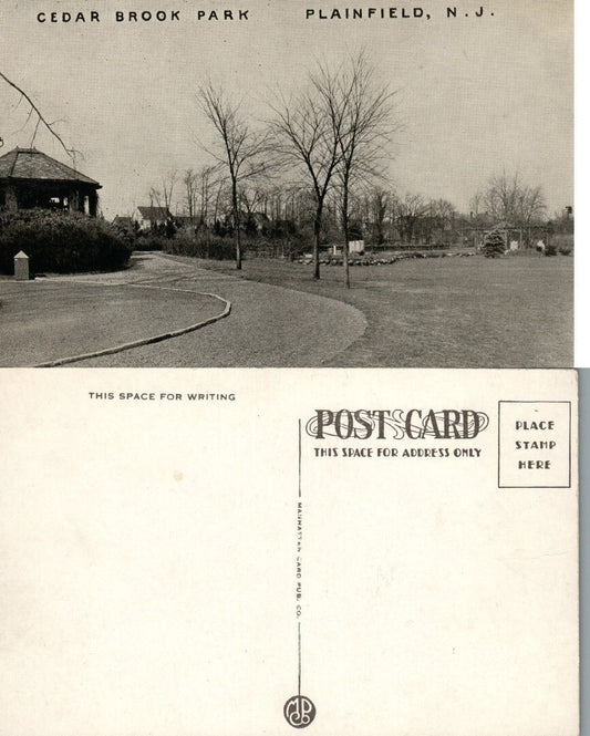 PLAINFIELD N.J. CEDAR BROOK PARK ANTIQUE POSTCARD