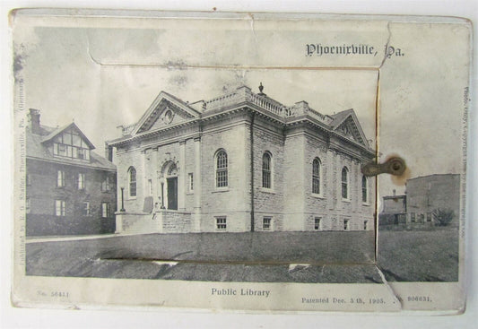 PHOENIXVILLE PA PUBLIC LIBRARY 1913 ANTIQUE POSTCARD