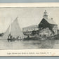 PULASKI NY SELKIRK BEACH LIGHT HOUSE & HOTEL ANTIQUE ADVERTISING POSTCARD