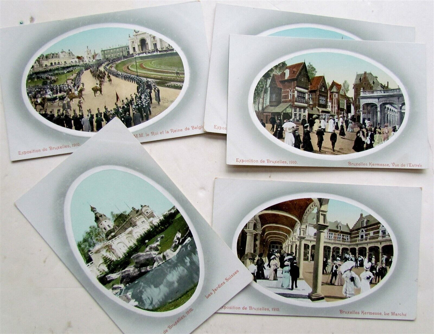 lot of 6 BRUXELLES 1910 EXPOSITION ANTIQUE POSTCARDS