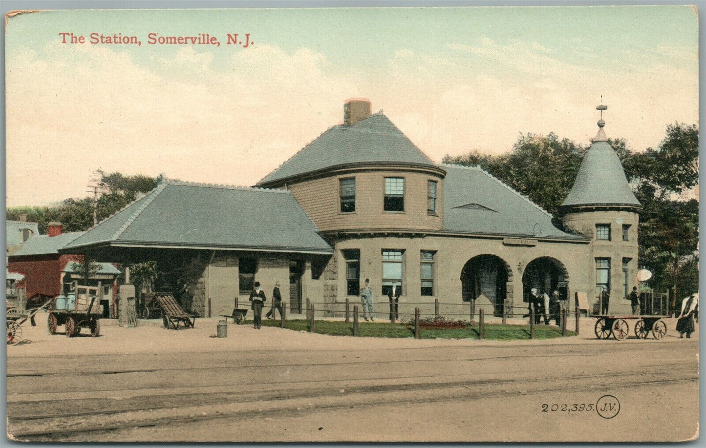 SOMERVILLE NJ RAILROAD DEPOT RAILWAY TRAIN STATION ANTIQUE POSTCARD