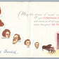 CHRISTMAS VINTAGE LARGE FOLDING POSTCARD w/ COMPOSERS & SANTA PLAYING PIANO